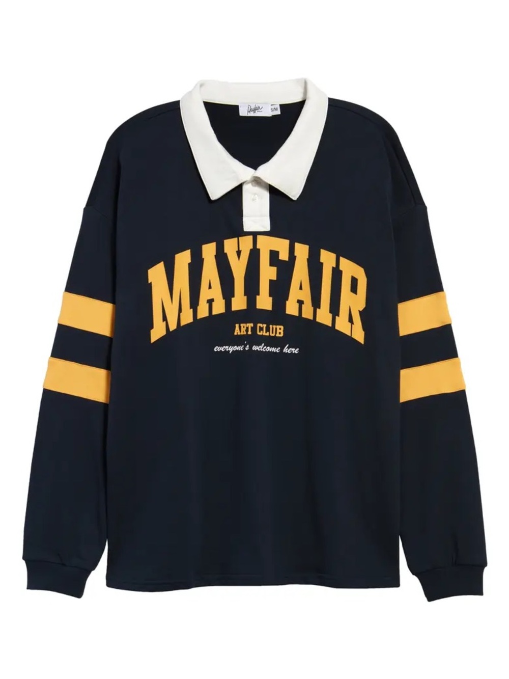 Mayfair Art Club Navy & Yellow Rugby Sweatshirt - Picture 2 of 4